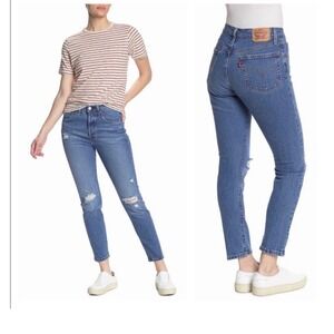 Levi's 501 Skinny Distressed High Rise Jeans 29x28